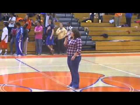 Meredith Gray sings the National Anthem 1/22/2011 ...