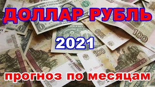 ДОЛЛАР - РУБЛЬ 2021 год по месяцам. Прогноз.