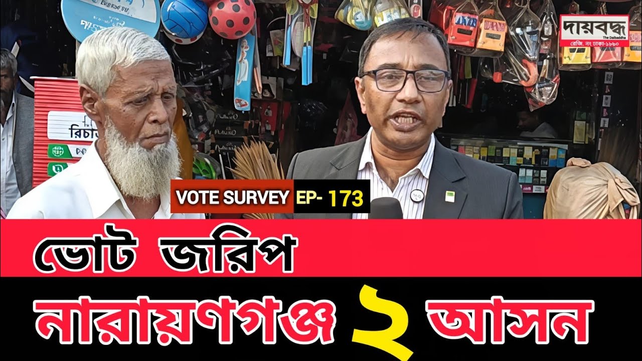 566- নারায়ণগঞ্জ-২ আসন : নির্বাচনী জরিপ : ১ম পর্ব | Vote Survey-EP-173 | Public Opinion | Daibaddha