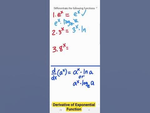 Derivative of Exponential Function #math #exponents #derivatives # ...