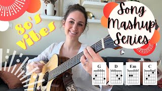 SONG MASH UP SERIES Video 3 - Songs from the 1980's [Beginner Guitar Lesson]