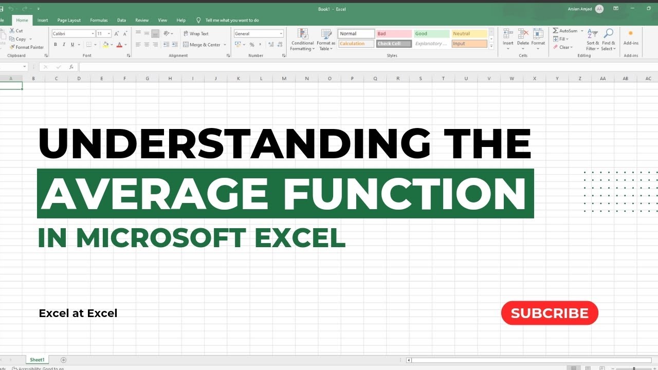 Understanding the AVERAGE Function in MS Excel| Excel for Beginners ...