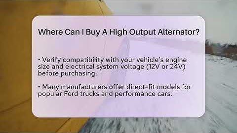 Where Can I Buy A High Output Alternator? - Car Performance Pros