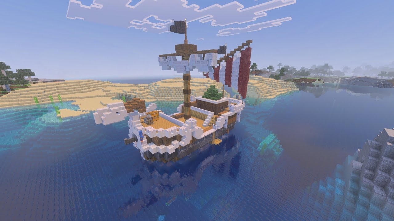 Building the one piece going merry in minecraft.