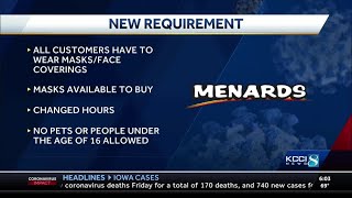 Menards requires customers to wear face masks