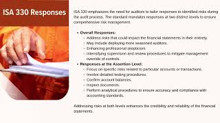 ISA 330: The Auditors Responses to assessed Risk