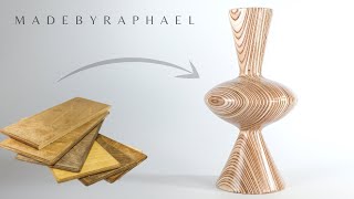 WOODTURNING - Birch Plywood Vase / Toczenie w drewnie