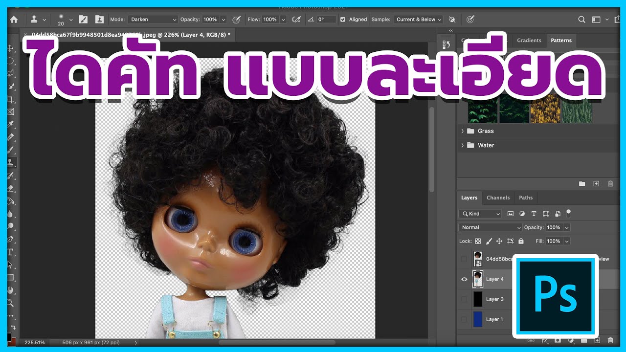 ไดคัท เส้นผม Photoshop