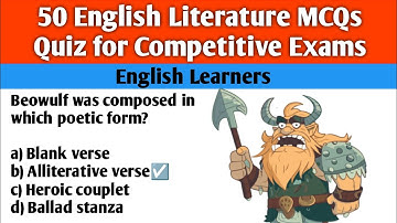 50 Old English Literature MCQs with Answers | English Literature Quiz for Competitive Exams