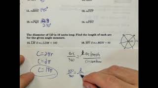 8-2 Skills Practice: Angles and Arcs