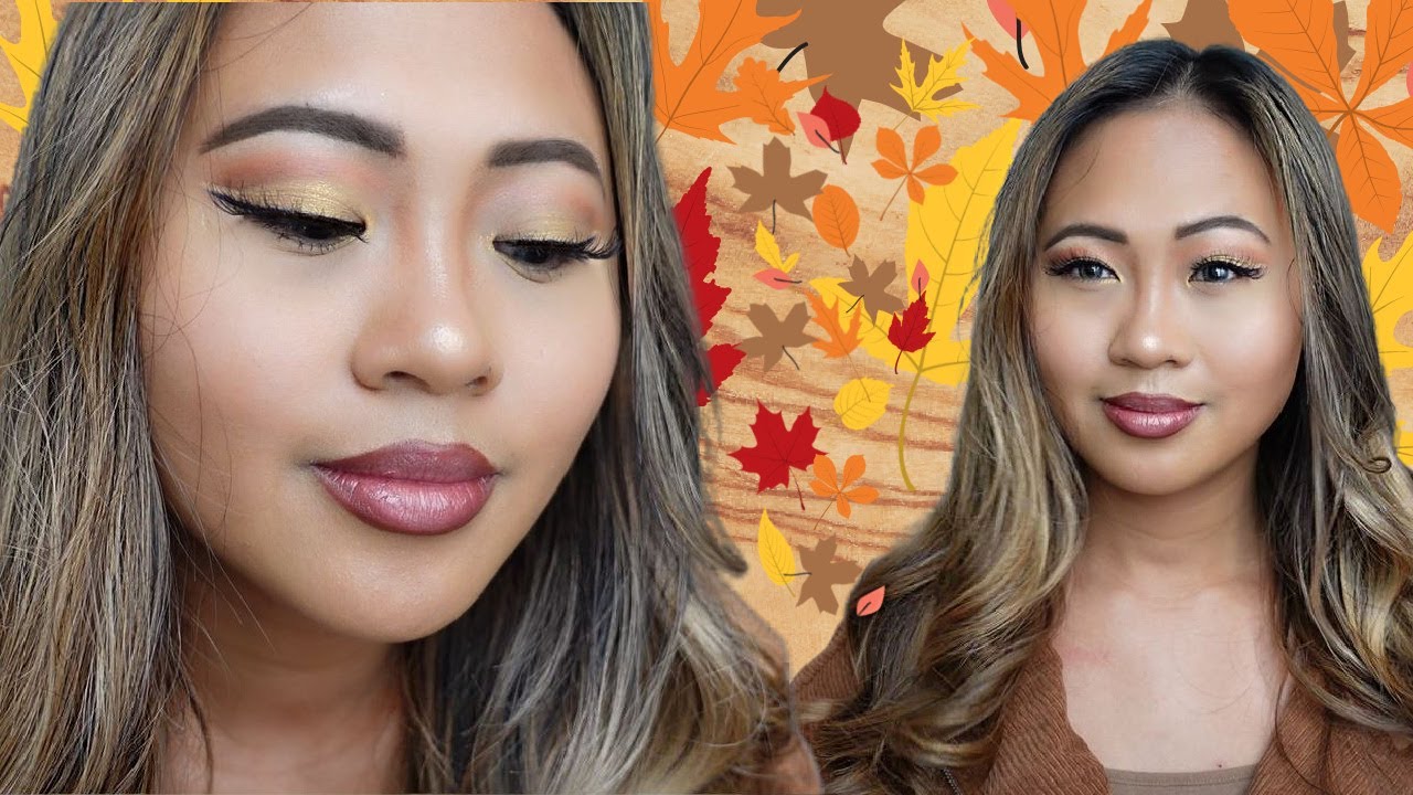 Warm Autumn Colors Makeup Tutorial 2021 Yellow, Brown, Gold Hooded Eyes YouTube