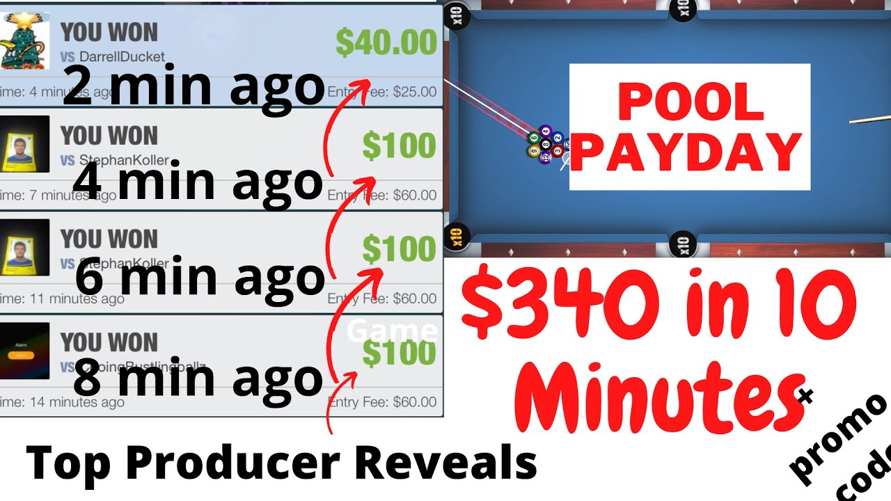340 WON in 10 MInutes • Pool Payday By Skillz • A stock market company