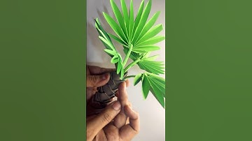 PAPER PALM TREE  🌴|| Palm leaves || paper tree || Antique pot #papercraft #diy #craft #homedecor