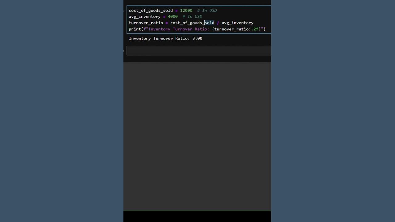 Calculate Inventory Turnover Ratio in Python 🔄📊 - YouTube