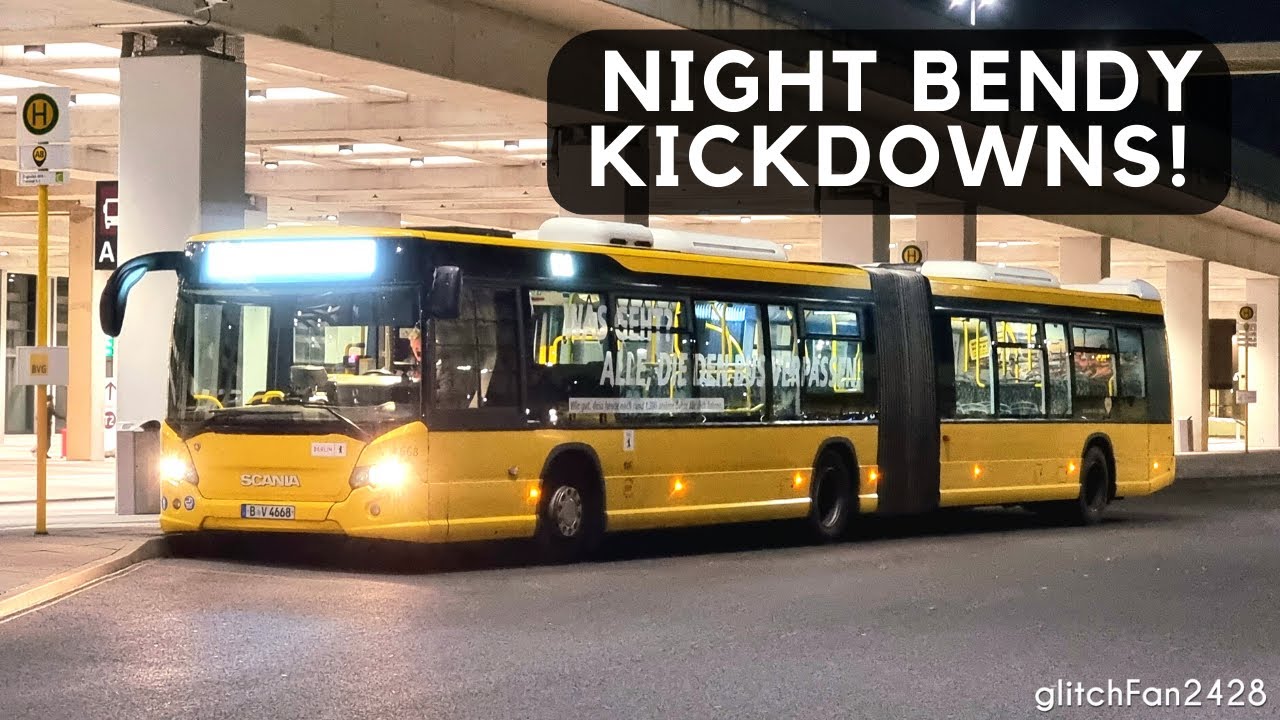 Night Bus Kickdowns!! | Scania Bendy ride to Berlin Brandenburg Airport [BVG]