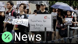 Hong kong teachers rally in support of student protesters