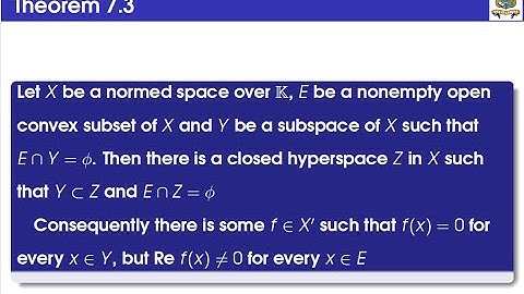 Theorem 7. 3 (Third Semester M.Sc. Mathematics: Functional Analysis)