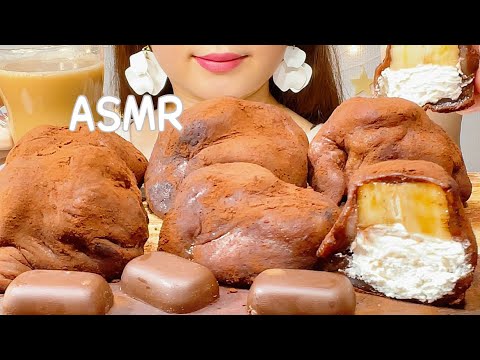 【咀嚼音】ホイップチョコ餅/チョコバナナchocolate/banana/mochi/초콜릿/떡【ASMR/EATING SOUNDS/Mukbang/モッパン/먹방】