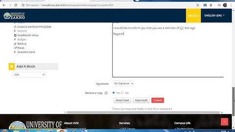 How to send email through moodle