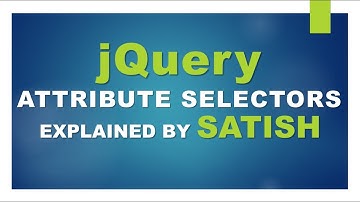 learn jQuery,  Attribute Selector Explained #jquery  #jquerytutorial  #selectors