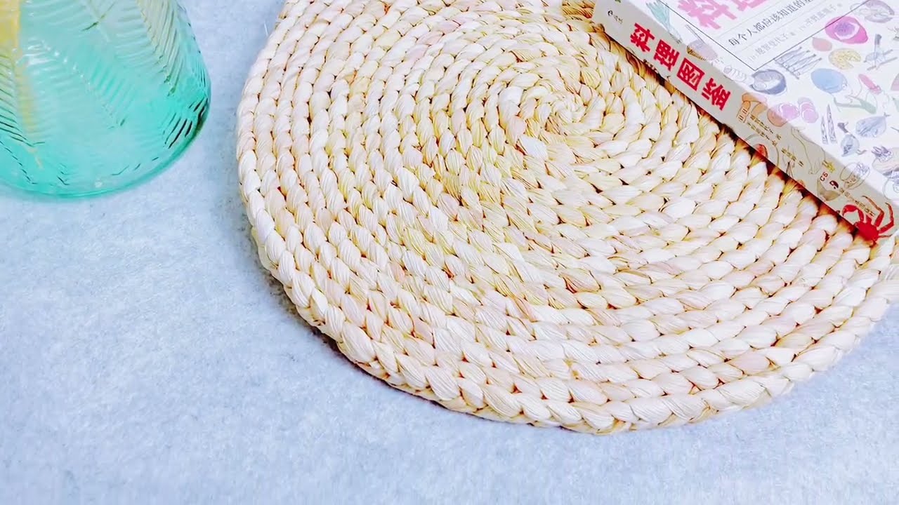 Hand woven自制玉米皮坐垫蒲团教程/自然材料编织/Homemade corn skin cushion