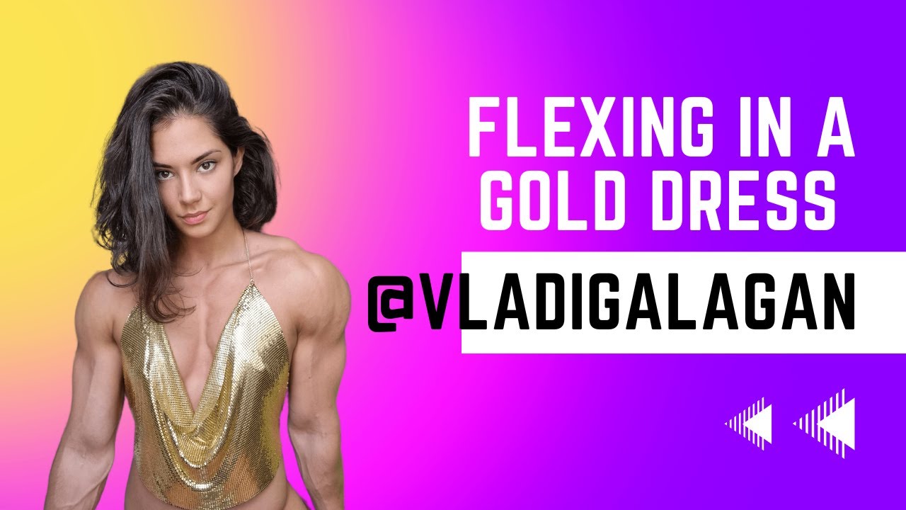 Vladislava Galagan Shows Off Muscular Body In Gold Dress - FEMALE