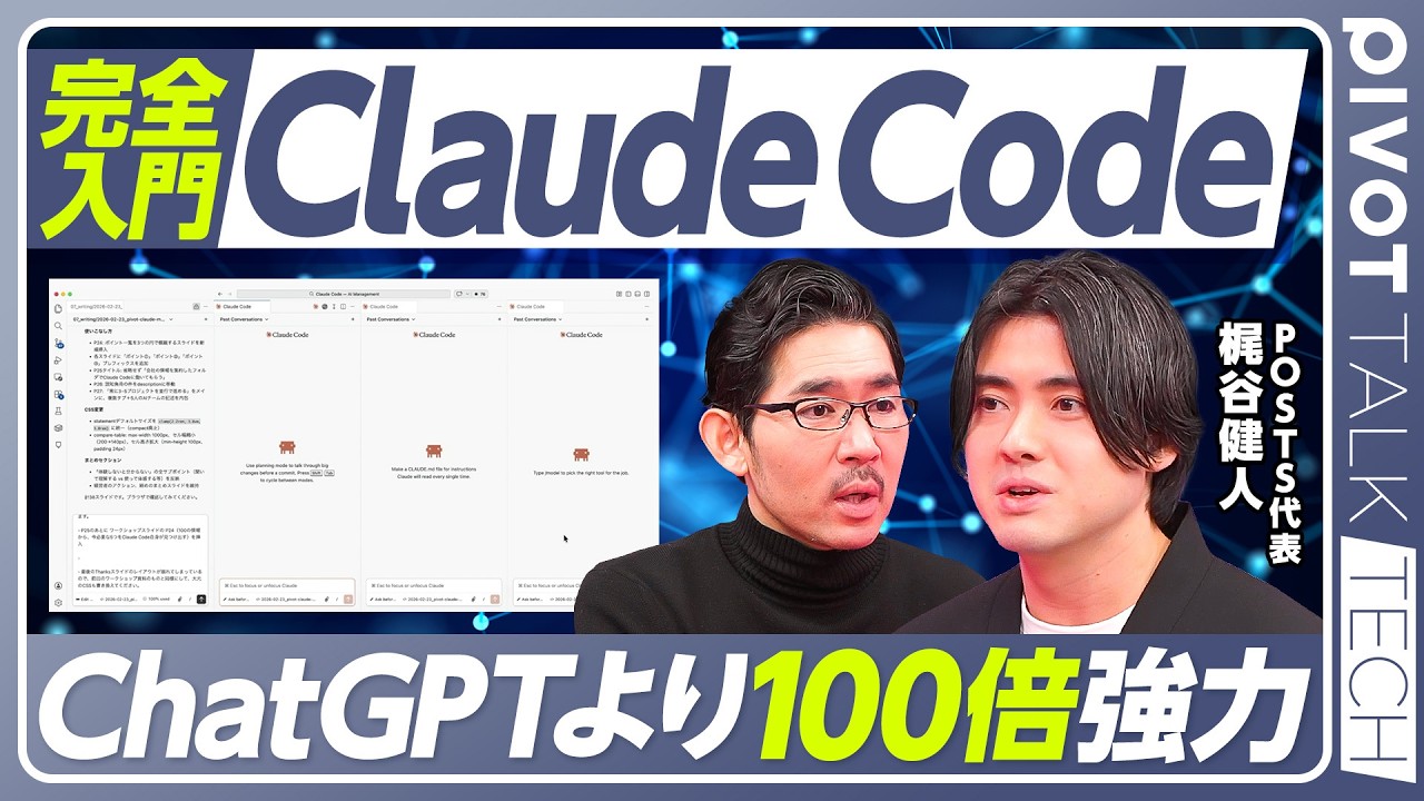 【Claude Code完全入門】誰でも使えるツール／実行革命／ChatGPTとの違い／５体のAIエージェントで実演／願望の質＝アウトプットの質／Skills活用法／経営者こそ使うべき／言語化が全て