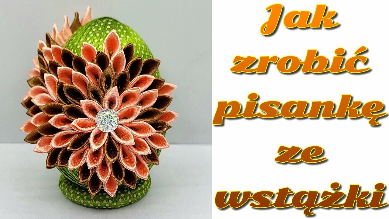 PIĘKNA I ŁATWA PISANKA ZE WSTĄŻKI Z PŁATKAMI, easter, easteregg, egg, wielkanoc, jajo, pisanki, diy
