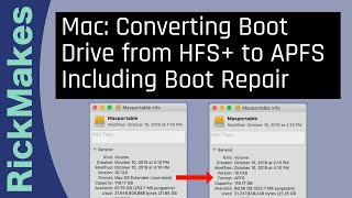 Mac: Converting Boot Drive from HFS+ to APFS Including Boot Repair