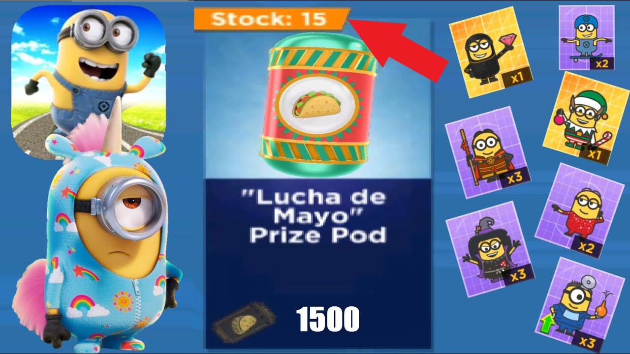 Minion Rush Fluffycorn Costume Lucha de Mayo Prize Pod gameplay walkthrough ​iOS / android