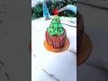 $15$ Sec Holiday Tree Cake Decorating! Mini Pine Tree & Cake Slice #Shorts