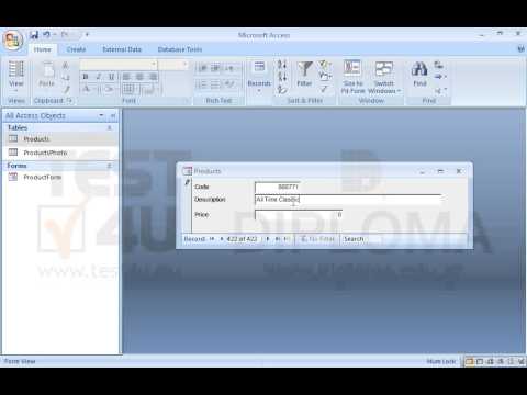Use the open form to enter a new record with the following values:   Code: 888771  Description:...