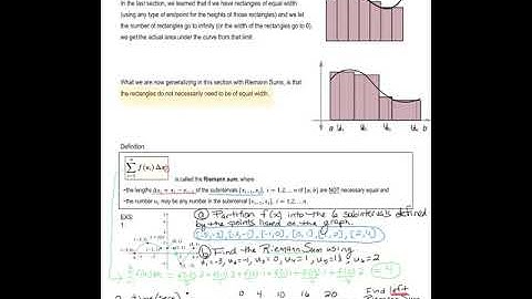 MTH 190 Intro to Riemann Sum (5.2)