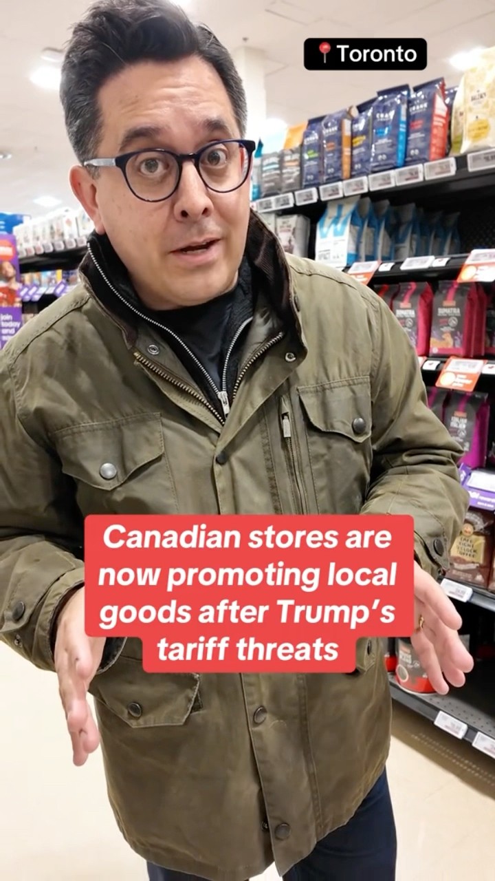 Canadian stores promoting local goods amid Trump tariffs #shorts