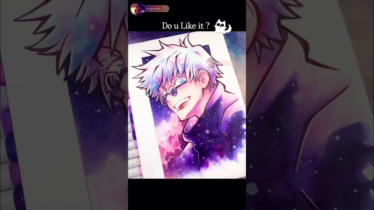 gojo drawing 🤩🥶#gojo #jjk #drawing #anime #jjkgame #easydrawing #easydrawing #jujutsukaisen #anime