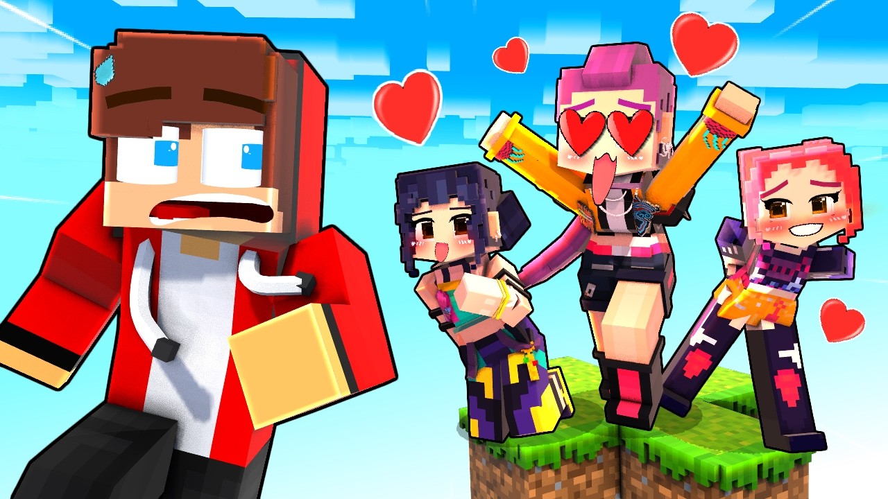 MAIZEN on ONE BLOCK LOVE CURSE Challenge : JJ and MIKEY vs KPOP DEMON HUNTERS Minecraft Animation