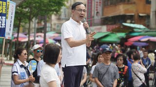 朱立倫街講挺王鴻薇  籲為台灣民主投不同意罷免