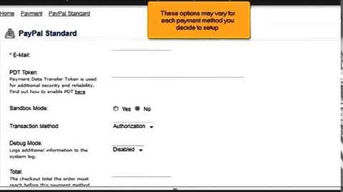 How to configure payment methods in OpenCart