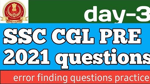 Discussion Of Spotting Errors asked in SSC CGL 2021 Tier1||Spotting Error Asked in SSC CGLTier1-day3