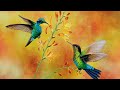 Hummingbirds Acrylic Painting LIVE Tutorial