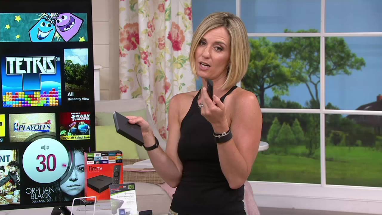 Amazon Fire TV with Voice Remote, HDMI Cable & 16GB MicroSD Card on QVC