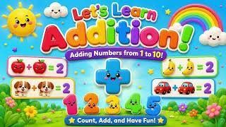 Learn Addition number 7 with 1 to 10 for Kids | Fun Math Counting Video for Toddlers & Preschool