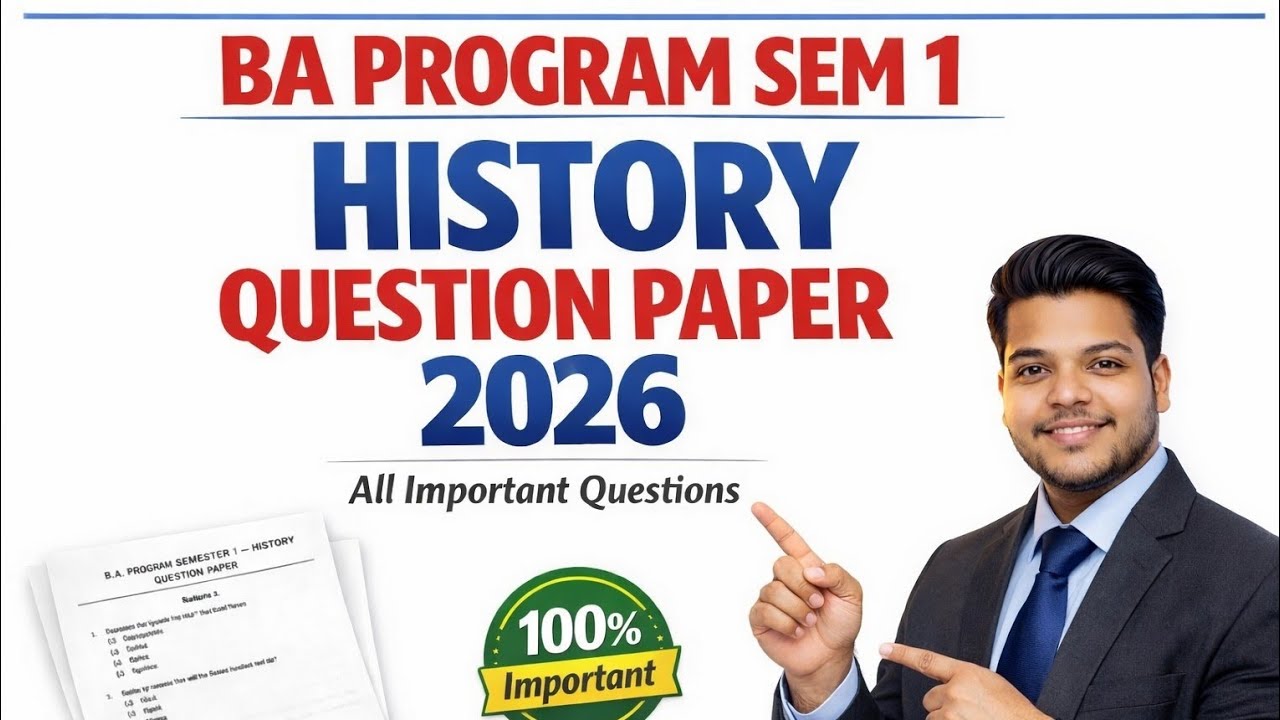 BA Program Semester 1 History Question Paper 2026 | All Important ...
