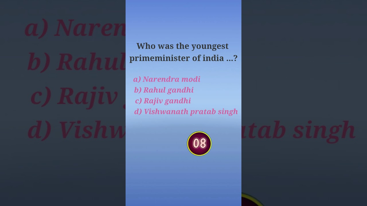 who was the youngest prime minister of india ? l 
