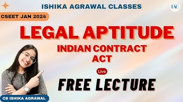CSEET Legal Aptitude | Lecture 5 | FREE LECTURE | CS Ishika Agrawal #cseet #cseetprepration #youtube