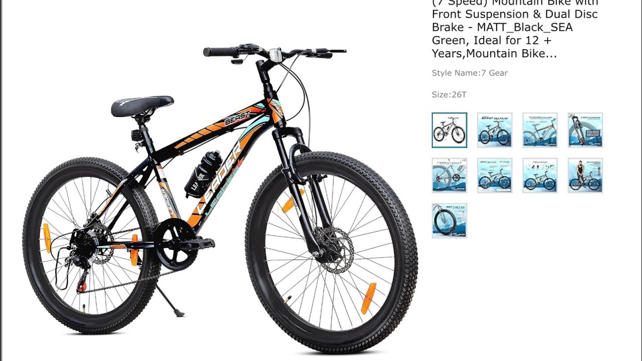 Leader Beast 26T Multispeed (7 Speed) Mountain Bike with Front Suspension & Dual Disc Brake unboxing