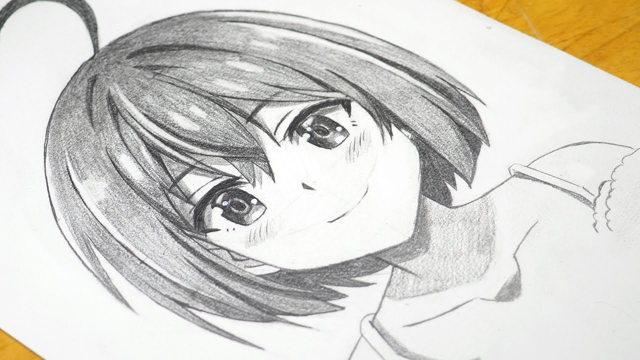 How to Draw ANIME using only ONE PENCIL - Anime Drawing Tutorial for  Beginners 