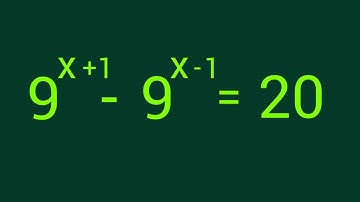 A Nice ALGEBRA exponential equation| Can you solve this? | 9^x+1 - 9^x-1 = 20