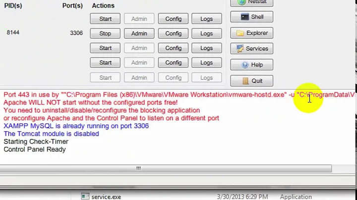 Port 443 in use by ""C:\Program Files (x86)\VMware\VMware Workstation\
