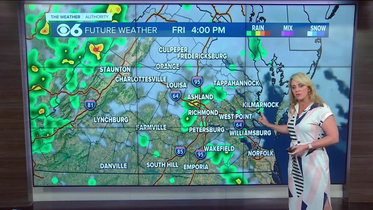 Hour-by-hour look at scattered showers and thunderstorms for Friday ...